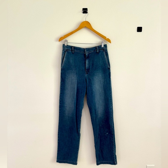 Enza Costa Straight Leg Trouser Pant in Mid Wash - Picture 4 of 7